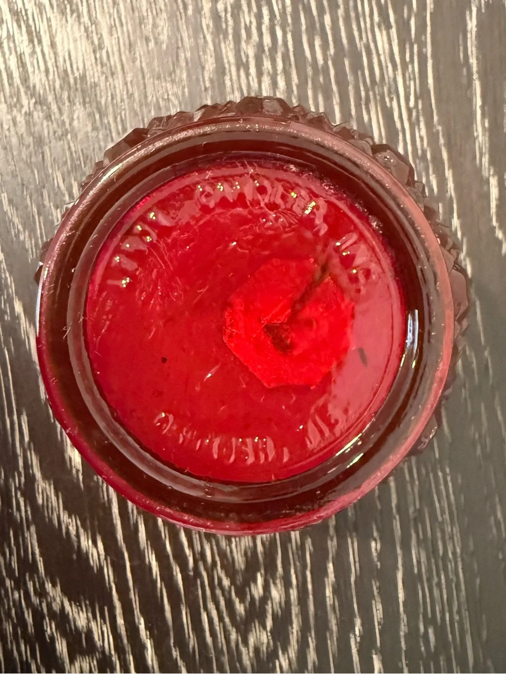 Vintage Ruby Red Votive Candle Holder Daisy and Button Glows